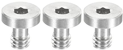 PATIKIL 1/4-20 Rosca 13mm Longitud Cámara Rápida Liberación Tornillo Trípode Tornillo, 3 Paquete Inoxidable Acero Hexagonal Ranura Tornillos para DSLR Cámara Equipo Accesorios, Plata