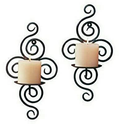 DOITOOL 2stücke Kerzenständer Magnetisch Schwarz Aus Eisen Hängender Lichtständer Für Wanddekoration Vertikaler Kerzenhalter Für Hochzeit Dinner Und Party