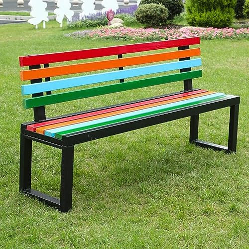 Outdoor-Parkbank, Lounge-Stuhl, Veranda-Sitz, Antiseptischer Holzstuhl, Schwarz/weiß, 120 cm (Color : Svart)