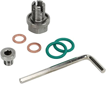 Yosoo Health Gear Ölablassschrauben-Reparatursatz, Ölablassschrauben-Mutternsatz, übergroße Huckepack-Ablassschraube, Edelstahl, Selbstschneidende Ölwannengewinde-Reparatursätze mit (M14,1-1,5x15mm)