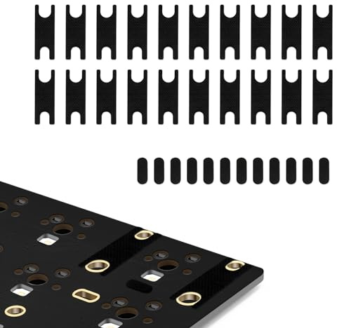 YIMAGUJRX Keyboard PCB Stabilizer Switch Teflon Film Keyboard Stabilizer Switch Pads 20Pcs, Stabilizer Steel Wire EVA Pads 12Pcs(Black