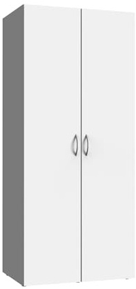 Lomadox Schrank Stauraumschrank 2-türig weiß, B/H/T ca. 70/185/40 cm
