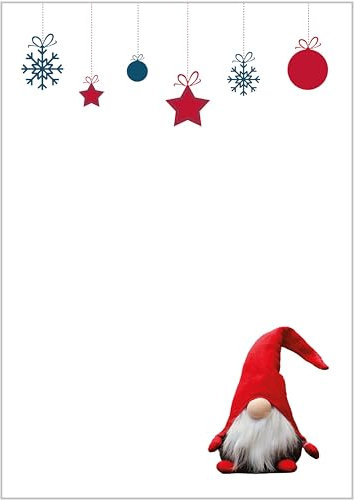 Briefpapier Wichtel DIN A4 - Papier Weihnachten - 20 Blatt - Motiv Nr. 027 | 100g/m²