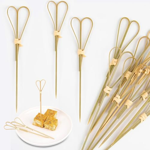 100Pcs Bamboo Cocktail Skewers | 4.7 Inch Reusable BBQ Accessories for Entertaining, Parties, or Weddings | Durable, Sustainable Party & BBQ Supplies