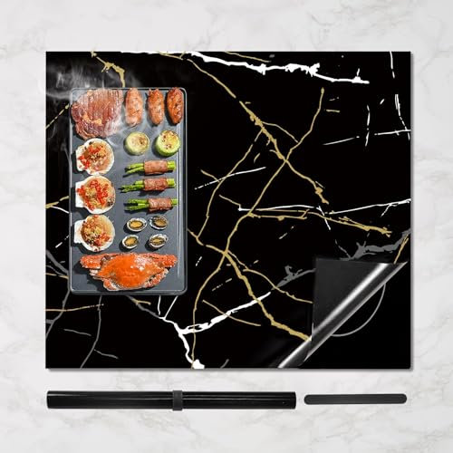 KitchenRaku Protection Plaque Induction 61x53 cm,Protection Plaque de Cuisson Magnétique, Protege Plaque Induction Silicone Anti-rayures Pour Cuisinière à Induction (Jaune, 61X53cm)