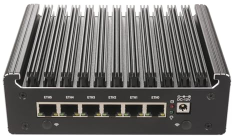 HSIPC N100 Quad Core Firewall Micro Appliance, Mini PC, Router with 8G RAM 128G SSD, 6*i226-V RJ45 Console AES-NI Compatible with pfsense opnsense