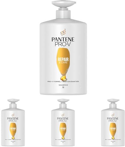 Pantene Pro-V Repair & Care Shampoo, Pro-V Formel + Antioxidantien, Für Geschädigtes Haar, 1000ML (Packung mit 4)