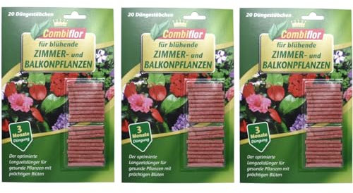 3 Packungen Düngestäbchen für blühende Pflanzen - Selbstauflösende Stäbchen mit Spezialdünger für vielfältige Pflanzen, unterstützt Wurzel-, Blatt- und Triebwachstum, fördert Gesundheit und Farbe.