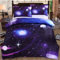 Tabeskly Galassia Cielo Stellato Ragazzi Sacco Copripiumino Matrimoniale Bambino Piumino Matrimoniali Letto Set Viola 200x200cm