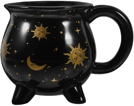 Ciieeo Witch Cauldron Mug Halloween Ceramic Brew Cup for Adults Porcelain Mug Present