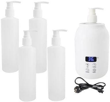 Scaldabiberon per olio con scaldabagno a bottiglia singola, temperatura regolabile, con bottiglie, scaldabagno per olio da massaggio Scaldabiberon per, bianco