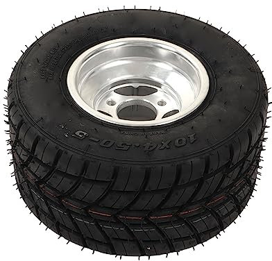 Brilluxa ATV UTV Kart-Reifen, 10 4,50 5 Reifen mit Nabe, explosionsgeschützter, Rutschfester Ersatzreifen, Universal-Go-Kart-Landwirtschaftsfahrzeug