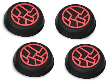 DLseego Thumbsticks Cap pour PS5 PS4 Xbox 360 Xbox One Switch Pro Controller,4PCS Anti Slip Silicone Cool Thumb Grip Covers Controller Stick Grip Caps,Rouge
