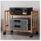 Media Component Storage Unit Shelves, Movable Audio Video Tower DVD CD Record Player Stand Stereo Equipment Cabinet, Turntable Holder for Living Room Office, Corner Entertainment Center,2TIER,55CM