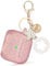 V.R.HOPE Case Cover Compatible with AirPods 4th Generation, Protective Case for Airpods 4 2024 with Cute Glitter Keychain, Silicone Cover for Women Girl- Rose Pink