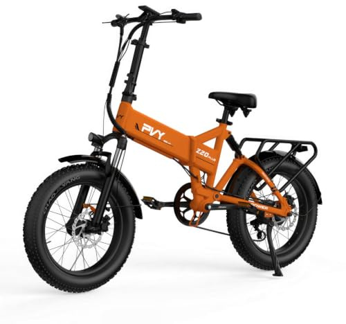 PVY Z20 Plus E-Bike Klapprad, 20 * 4.0 Fatbike mit 48V 16,5Ah Akku, 250W Motor, 100Nm Drehmoment, 7-Gang Getriebe, Reichweite bis zu 120km, All Terrain E Bike für Herren Damen