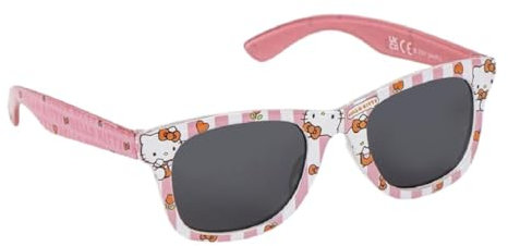 CARTOON Occhiali da sole Hello Kitty con custodia lenti rettangolari con protezione filtro UV400 per bambini
