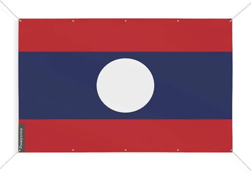 Drapeau Laos 10 Oeillets en Plusieurs Tailles (S) 80 x 120 cm