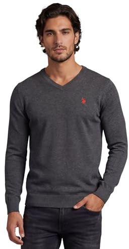 U.S. POLO ASSN. Herren Pullover (S-3XL) Classic Fit V-Neck Langarm Casual Sweatshirt P006