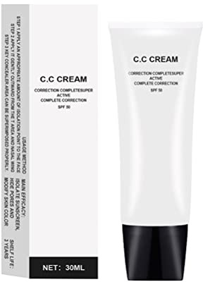 Qudinip -Einstellung CC Cream SPF 43, Farbkorrekturfundament mit Feuchtigkeitsspendender Ölkontrolle für Reife Haut, um die Rötung der Poren der Poren Abzudecken (Elfenbein)