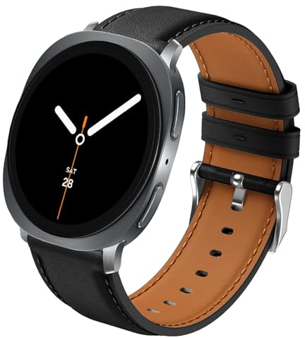 Bracelet Montre Samsung Galaxy Watch 8 40mm 44mm/8 Classic 46mm Bracelet Montre Cuir Homme Femme, Libération Rapide Bracelets de Remplacement pour Montres Connectées Galaxy Watch 8 Classic, Noir