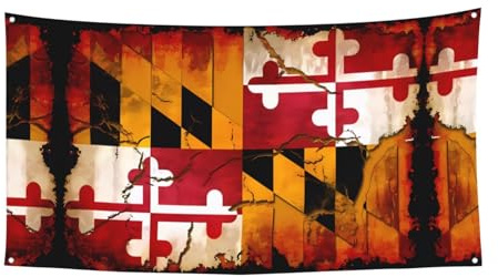 Vintage-Flagge aus Holz, Maryland-Flagge, Event-Hintergrund, Banner, hängende Flagge, geeignet für Partys am Meer oder Festivalversammlungen usw