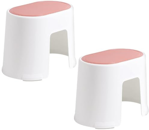Garneck Marchepied de Salle de Bain Antidérapant en Plastique, Lot de 2, Design Empilable et Résistant à L'usure, pour Toilettes et Usage Quotidien