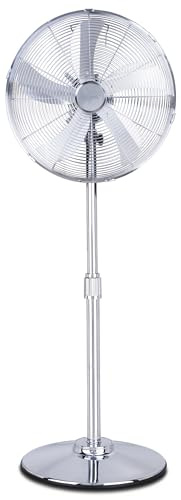 Air Pro 16 Pedestal Fan Adjustable Height Metal Standing Fan Wide-Angled Oscillation With Powerful Airflow For Instant Cooling 4 Speeds Compact with Quiet Operation to use at Home Office or Bedroom