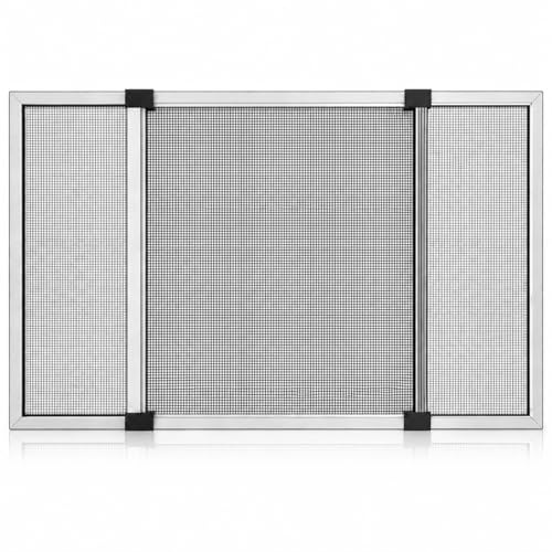 Mosquitera Extensible para Ventanas 70 x 100–192 cm, Marco de Aluminio Ajustable con Malla de Fibra de Vidrio, Protección contra Insectos, Instalación sin Taladro, Ideal para diario y verano