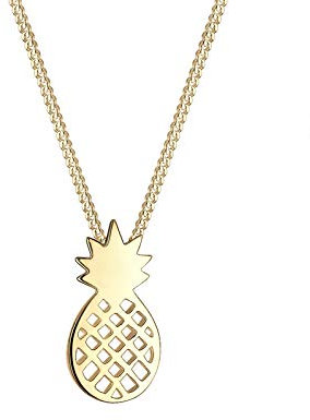 Elli Halskette Damen Ananas Frucht Sommer in 925 Sterling Silber vergoldet