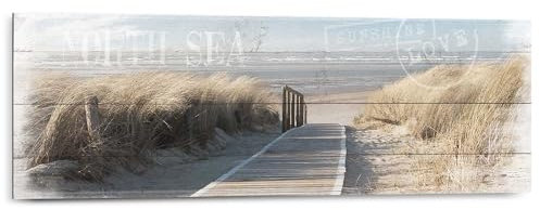 REINDERS Wandbild, Nordsee Dünen, Wohnzimmer, Bilder, Wanddeko, Room Decor, MDF, Beige, 30x90cm