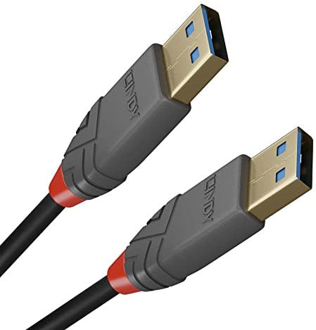 LINDY 36751 Anthra Line - Cable USB 3.0 tipo A/A macho (1 m), color negro