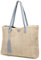 Yusat Bolso de mano, bolso de paja de la playa de la PU de la moda, bolso de mano de paja suave de la gran capacidad, bolso de mano de la playa de verano con, azul