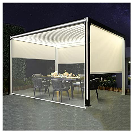 QWEASDF Tapparella Avvolgibile PVC Trasparente,Tenda a Rullo Impermeabile Trasparente con raccordi,Tenda Antipioggia per pergola Esterna,Antivento,Prova di Polvere,per Finestra,110x250cm/43.3x98.4in