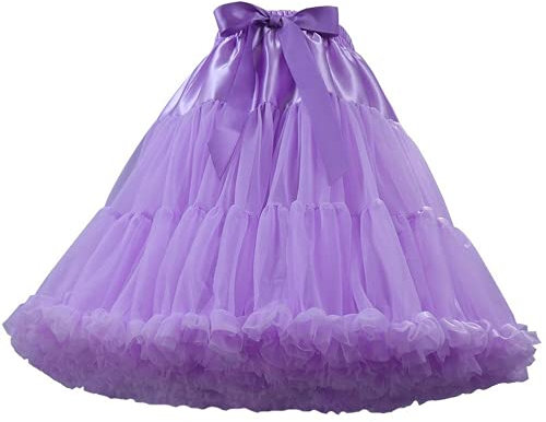 SSDH Puffy Tutu Jupe Layered Ballet Tulle Pettiskirts Robe Costume Danse Doux Jupon Jupon pour Femmes (Violet)