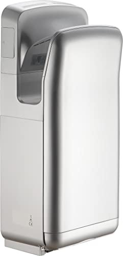 Dryflow Powerful High Speed Commercial Electric Blade Hand Dryer, Jet Force Plus With HEPA Filter, Fast Dry, 800-1600 Watts, IPX4 Hand Dryer (Silver)