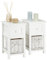 IDIMEX Lot de 2 Tables de Chevet Messina Table de Nuit avec 1 tiroir et 1 Panier, en Bois Blanc