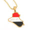 Irak-Republik-Karten-Anhänger-Halsketten – Hip-Hop-Rock-Persönlichkeit Herren-Halskette Strukturierter Republik-Karten-Anhänger Kreativer Punk-Stil Schmuck-Geschenk Für Männer (Geschenkbox-Verp