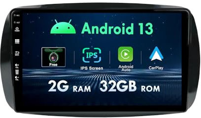 MISONDA Autoradio Android 14 per Mercedes Benz Smart 453 Fortwo 2014-2020 Navigazione GPS|Fotocamera posteriore gratuita|9 pollici | 2G+32G|Supporta DAB/WiFi/BT5.0/USB/MirrorLink/SWC/FM/AM/4G