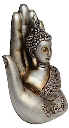 Zerodeko Harzornament Wohnkultur Meditationsskulptur chinesische Dekoration Buddha Statue Ornament Harzhandwerk Buddha-Figur Dekoration Glücklich Buddha-Statue China Dekorationen