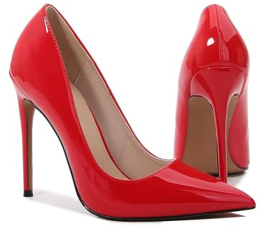 Escarpins à Talons Hauts fermés à Bout Pointu pour Femmes, Chaussures de Mariage à Talons Aiguilles de 4,72 Pouces, Chaussures de Demoiselle d'honneur de mariée de Grande Taille