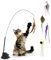 LENOK Katzenangel Spielzeug mit Saugnapf und Federn - Interaktives Katzenspielzeugset mit Vogelsimulation - Spielangel für Katzen - Lang