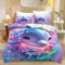 KIDSLOVE Delfin Bettwäsche 135x200 Delfin Meerestiere Bettbezug Für Kinder, Niedlich Tiere Delfin Bettwäsche-Set 3D Drucken Bettwäsche 100% Mikrofaser Delfin Bettbezug (4,135 X 200 cm 50 x 75 x 1)