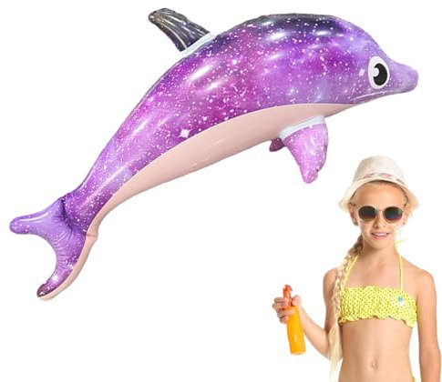 Delphin-Pool-Schwimmer, sternenklar, niedlich, Delfin, aufblasbare Tiere für Pool, verdickte aufblasbare Tiere, Partygeschenke, Wasserthemen-Dekoration für Luau, , Geburtstag, Pool