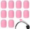 20 Stück Ersatz-Windschutz Für Mikrofon Und Headset Aus Schaumstoff, Mikrofon Schaumstoff Lapel Headset Mikrofon Schutz Abdeckungen Minimikrofon Headset Windschutzscheibe Für Unterricht Treffen Rosa