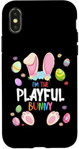 Hülle für iPhone X/XS I'm The Playful Bunny Osterparty, passende Familie