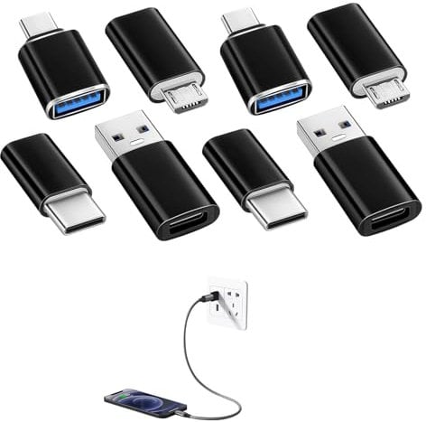 Micro USB to USB C Adapter,USB C to Micro USB Adapter,Mini USB to USB C Adapter,USB C to USB Adaptor,USBC to USB Adapter,USB A to USB C Adapter Compatible with Laptops, LG, Mobile Phones etc