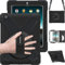 BRAECN Case for iPad 2nd/3rd/4th Generation 9.7 Inch, Heavy Duty Rugged PC Silicone Cover with Portable Shoulder Strap Built-in 360 Degree Swivel Stand/Hand Strap for Apple iPad 2/iPad 3/iPad 4, Black