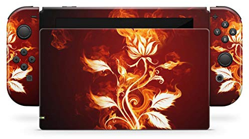 Skins4u Aufkleber Design Schutzfolie Vinyl Skin kompatibel mit Nintendo Switch Konsole & Controller Flower of Fire