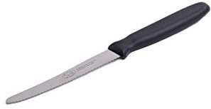 THE SMITHFIELD - 4 Serrated Tomato Knife with High- Crafted from Premium 420 Stainless Steel Blade - Ergonomic Polypropylene Handle – Easy Kitchen Use - Dishwasher Safe - Black Handle